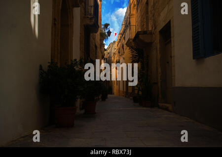 Vieille ruelle à Rabat, Malte Banque D'Images