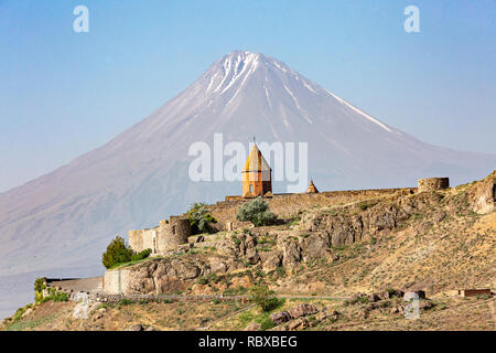 Monastère Khor Virap avec Mt Ararat dans l'arrière-plan en Arménie Banque D'Images