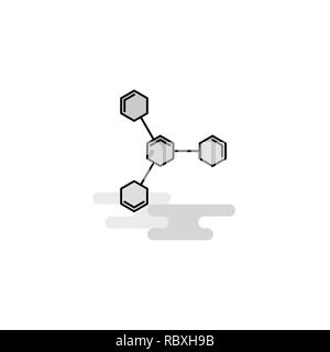 L'icône Web de liaisons chimiques. Ligne plate remplie de vecteur Icône Gris Illustration de Vecteur