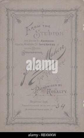 La publicité de l'époque victorienne Carte montrant l'illustration du Cabinet et de calligraphie Banque D'Images