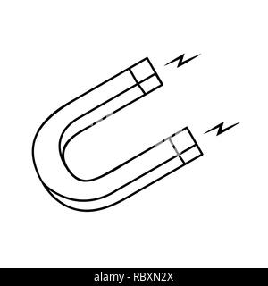 L'icône contour simple aimant pictogramme vector illustration Illustration de Vecteur