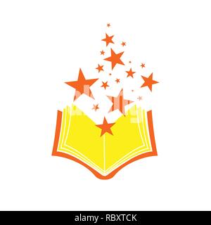 L'Assistant livre magique symbole vecteur modèle de conception de logo graphique Illustration de Vecteur
