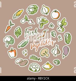 Vector illustration de légume avec une place pour le texte. Illustration de Vecteur