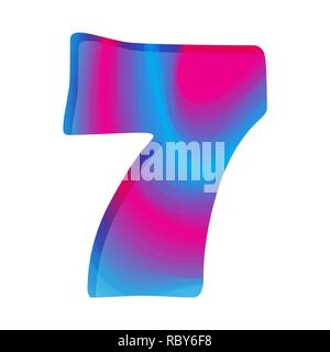 Abstract colorful numéro sept. Vector illustration. Creative numéro sept isolés. Illustration de Vecteur