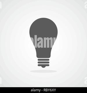 Ampoule avec télévision dans le design. Ampoule gris, isolé sur fond clair. Vector illustration. Illustration de Vecteur