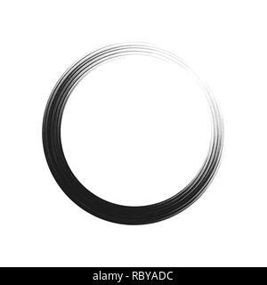 Dessin noir du cercle dans le style cartoon doodle. Vector illustration. Cadre rond dessiné à la main, isolé. Illustration de Vecteur