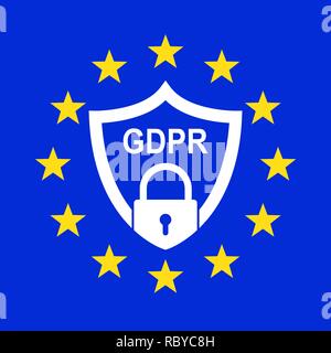Règlement général sur la protection des données (PIBR). Vector illustration. Symbole PIBR Illustration de Vecteur