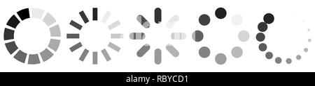 Ensemble d'icônes de la barre de chargement ronde. Vector illustration. Télécharger les panneaux au design plat, isolé. Illustration de Vecteur