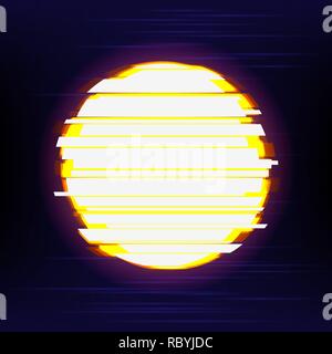 Cercle dans la conception de style glitch déformée Illustration de Vecteur