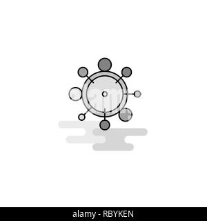 L'icône Web de liaisons chimiques. Ligne plate remplie de vecteur Icône Gris Illustration de Vecteur