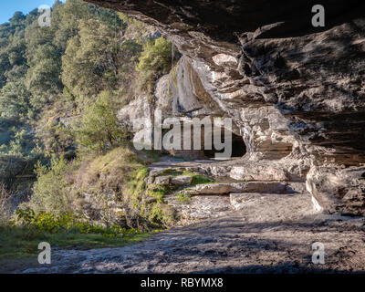 Dans la grotte de Los Goros Goros Canyon, Hueto Arriba en Alava, près de Vitoria-Gasteiz, Pays Basque, Espagne Banque D'Images