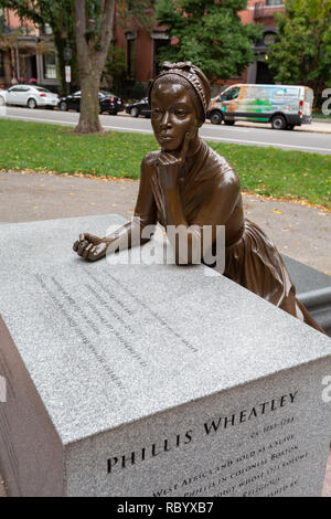 Phillys Wheatley statue dans le Boston Women's Memorial sur Commonwealth Avenue à Boston, MA Banque D'Images