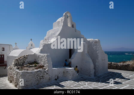 Panagia-Paraportiani in der Kirche, Chora Mykonos, der Insel Krk im Ägäischen Meer, Griechenland, Europa | L'église de la Panagia (Vierge Marie) Pa Banque D'Images