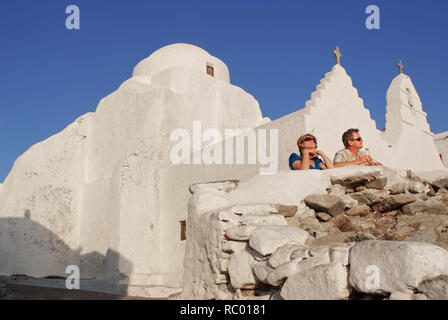 Panagia-Paraportiani in der Kirche, Chora Mykonos, der Insel Krk im Ägäischen Meer, Griechenland, Europa | L'église de la Panagia (Vierge Marie) Pa Banque D'Images