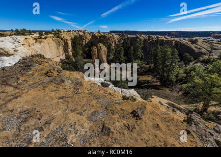 Box Canyon vue du haut de la pointe le long de la piste en haut Mesa El Morro National Monument, New Mexico, USA Banque D'Images