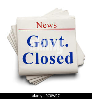 Pile de journaux avec Govt. Titre fermé. Banque D'Images