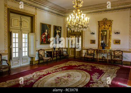 Prix dans le Palais National de Queluz, a été construit entre 1747 et 1794 pour le roi Pedro et sa femme. Sintra, Portugal Banque D'Images