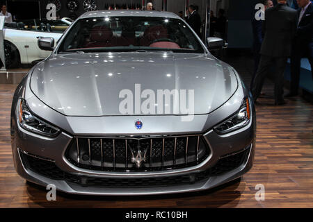 Maserati Ghibli montré au New York International Auto Show 2018, au Jacob Javits Center. C'était le premier jour de l'aperçu de la presse NYIAS Banque D'Images