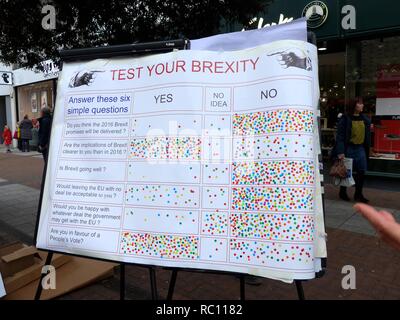 Tester votre Brexity à Kingston upon Thames - janvier 2019. Banque D'Images