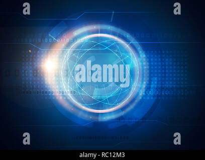 Abstract blue background science futuriste Banque D'Images