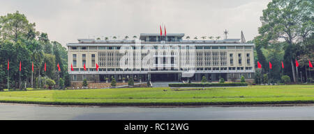 Palais de l'indépendance à Ho Chi Minh City, Vietnam. Palais de l'indépendance est connue sous le nom de palais de la réunification et a été construit en 1962-1966. Banque D'Images