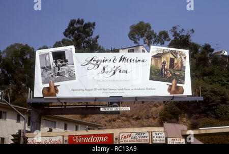 Loggins et Messina billboard sur le Sunset Strip vers 19705 Banque D'Images