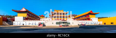 L'aspect architectural de Lingbao temple dans Shenzhen, Chine, dans la province nord de Jilin. Banque D'Images