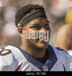 Oakland, Californie, USA. Nov 9, 2014. Denver Broncos tight end Julius Thomas (80) le dimanche 9 novembre 2014, à Oakland, Californie. Les Broncos défait les Raiders 41-17. Crédit : Al Golub/ZUMA/Alamy Fil Live News Banque D'Images