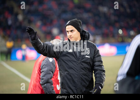 Bologne, Italie. Jan 12, 2019. Au cours de l'Dybala match de football pour la 8ème coupe d'Italie Juventus Vs Bologne, Stadio Renato Dall'Ara 12 Janvier 2019 : Crédit Photo Agency indépendante/Alamy Live News Banque D'Images