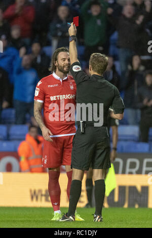 Stade Madjeski, Reading, au Royaume-Uni. 12 janvier 2019. Match de football entre la lecture et la forêt le 12-01-19 au Madjeski Stadium, lecture gagner 2-0, les deux joueurs expulsés. Banque D'Images