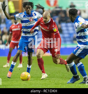 Stade Madjeski, Reading, au Royaume-Uni. 12 janvier 2019. Match de football entre la lecture et la forêt le 12-01-19 au Madjeski Stadium, lecture gagner 2-0, les deux joueurs expulsés. Banque D'Images