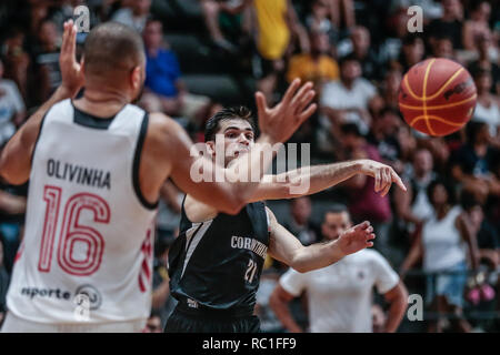 Sao Paulo, Brésil. 12 janvier 2019. Sao Paulo - SP - 12/01/2019 - BNB / FORT 2018/2019 - Corinthiens contre Flamengo. Pardi de Corinthiens au cours de match contre le Flamengo au gymnase sio Walmir Marques. Photo : Marcello Zambrana / AGIF Banque D'Images