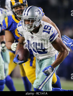 Los Angeles, CA, USA. Jan 12, 2019. Cowboys de Dallas receveur Amari Cooper (19) au cours de la Division de la NFL Playoffs match entre les Dallas Cowboys vs Los Angeles Rams au Los Angeles Memorial Coliseum de Los Angeles, CA le 12 janvier 2019. Photo par Jevone Moore : csm Crédit/Alamy Live News Banque D'Images