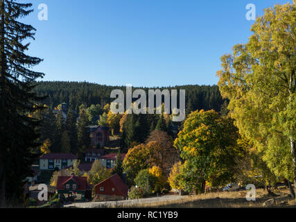 Vue sur le village Schierke dans le Harz région appelée geman Banque D'Images