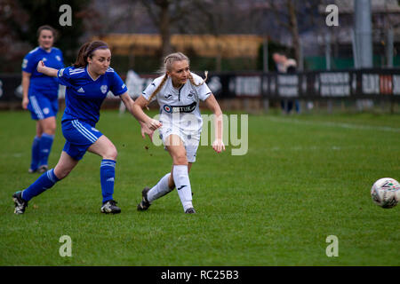 Swansea City Chers Cardiff City hôte Femmes dans le Women's Welsh Premier League à Llandarcy Academy of Sport. Lewis Mitchell/YCPD. Banque D'Images