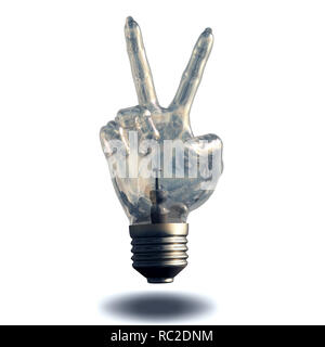 Peace Sign Light Bulb Banque D'Images