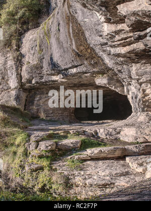 Dans la grotte de Los Goros Goros Canyon, Hueto Arriba en Alava, près de Vitoria-Gasteiz, Pays Basque, Espagne Banque D'Images