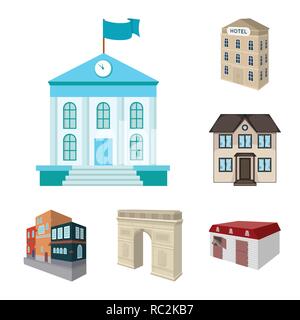 Hut,château,retro,logement,architecture,style,prix,office tourisme,ferme,,bâtiment,triomphale,ville,chambre,business,scolaire,hotel,boutique,théâtre,design,musée,set,icône,,illustration,collection,isolé,graphique,élément signe,caricature,couleur,vecteurs vecteur, , Illustration de Vecteur