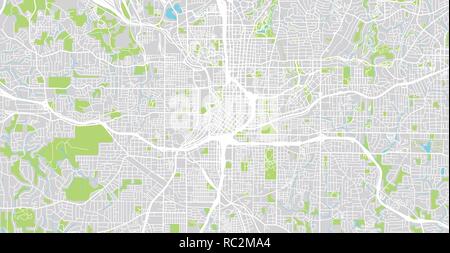 Vecteur urbain plan de la ville d'Atlanta, Géorgie, États-Unis d'Amérique Illustration de Vecteur