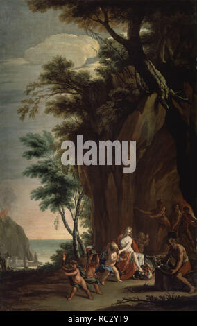 Allégorie de "Feu", ca. 1700, huile sur toile, 246 cm x 160 cm, P03186. Auteur : PALOMINO, ANTONIO. Emplacement : Museo del Prado-PINTURA. MADRID. L'ESPAGNE. Banque D'Images