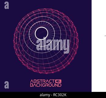 Sphère 3d vector illustration. Maillage rectangulaire objet. Résumé Contexte technologique de l'élément de conception. Illustration de Vecteur