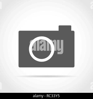 L'icône Appareil photo gris en version plate. Vector illustration. L'icône de caméra isolé sur fond blanc. Illustration de Vecteur