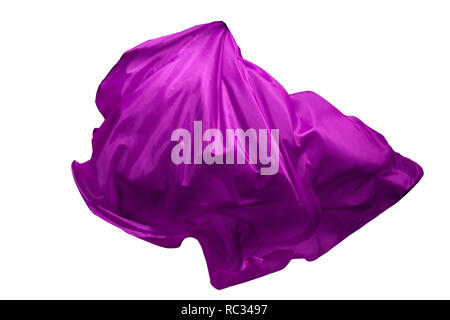 Abstract purple tissu vol isolé sur fond blanc Banque D'Images