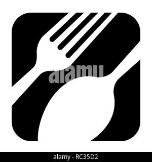 Abstract black logo pour un restaurant, cuisine ou d'un café. Convient à l'impression sur les menus. Un simple dessin Illustration de Vecteur