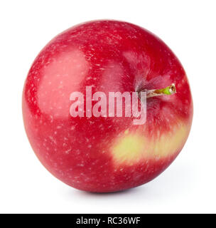 Pomme rouge mûre unique isolé sur fond blanc Banque D'Images