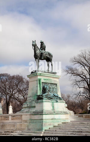 Ulysses Grant, statue, une élection présidentielle Memorial à Washington, D.C., le respect général de la guerre de Sécession Banque D'Images