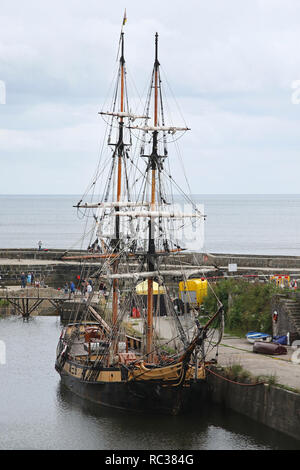 Port de Charlestown, Cornwall, Angleterre, où des scènes pour TV show 'Poldark' ont été filmé Banque D'Images