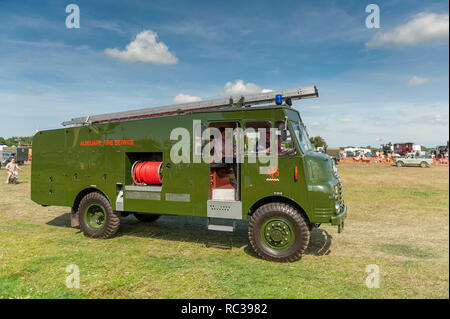 RLHZ Bedford Vintage pompe automotrice ou 'Green Goddess' à Preston Rallye à vapeur, Kent, Angleterre. Banque D'Images