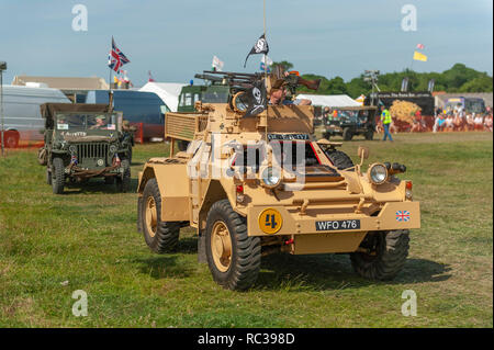 Daimler Ferret Armoured Car à vapeur Preston Rally, Kent, Angleterre Banque D'Images