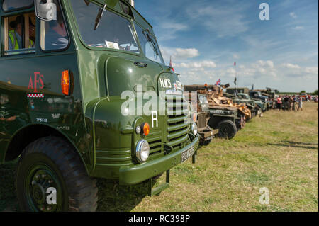 RLHZ Bedford Vintage pompe automotrice ou 'Green Goddess' à Preston Rallye à vapeur, Kent, Angleterre. Banque D'Images